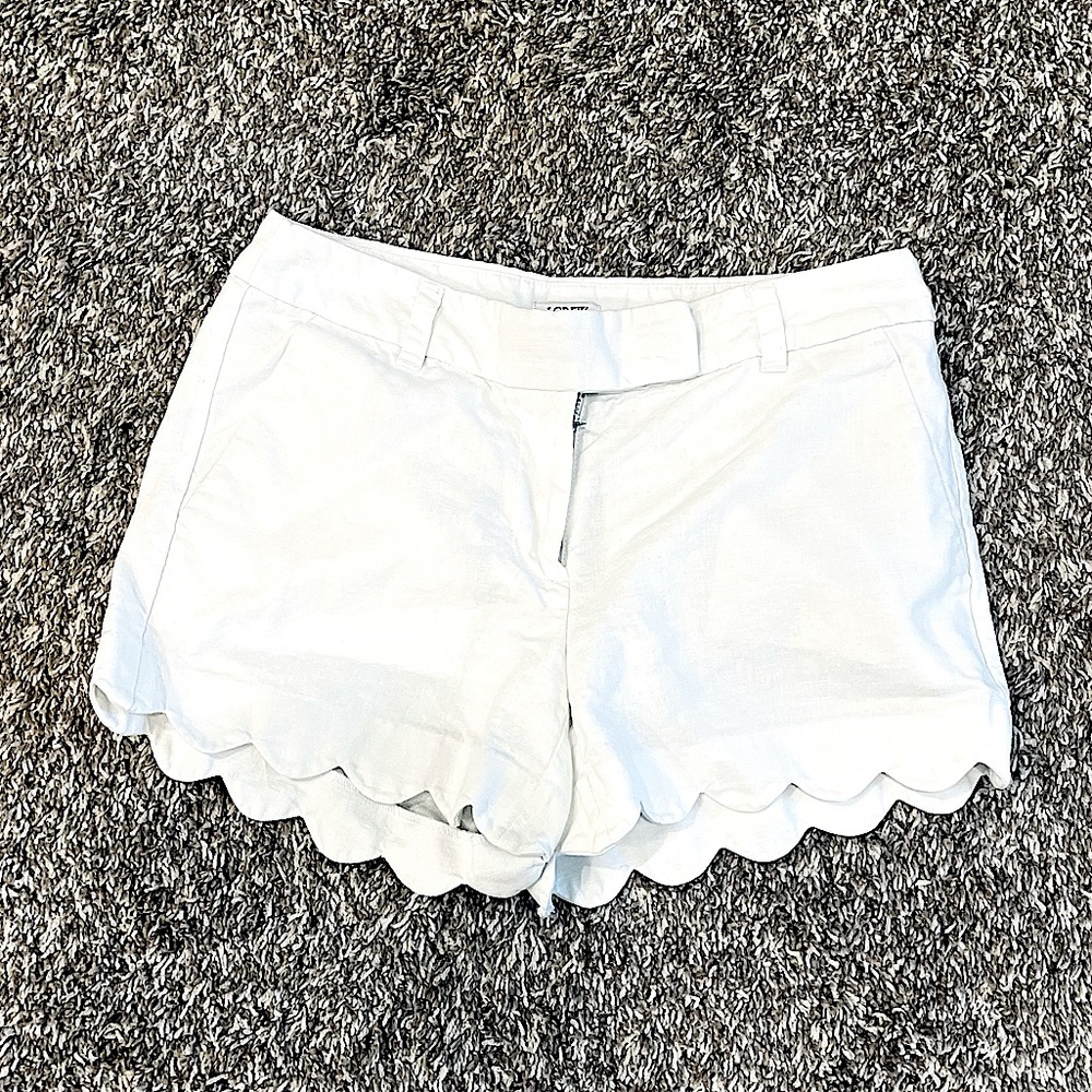 Jcrew Scalloped Shorts - white